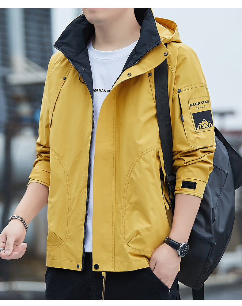 ROMON Men's Jacket Autumn Winter Business Casual Soft Comfortable Executive Windproof Outdoor Sports Hooded Coat V6 Military 4X 11