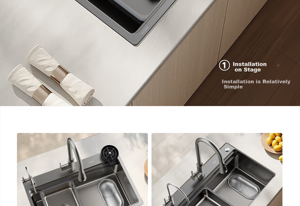 ARROW 3mm Thickened Large Single Sink, 304 Stainless Steel Vegetable Washing Basin, Handmade Nano Sump [Renovation Subsidy 15%] 35
