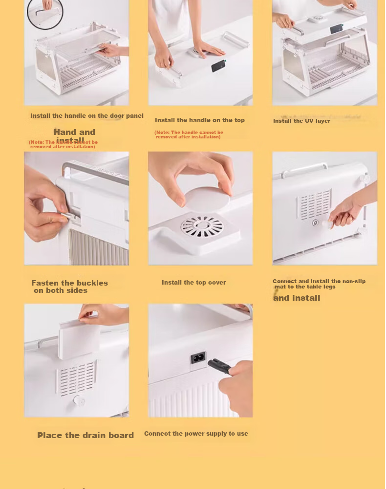 Maomiyoupin Dish And Chopstick Cabinet, Storage Cabinet, Disinfection Bowl Cabinet, Kitchen Utensil Drying All-In Machine, Countertop Dish Drainer And Storage Rack 12
