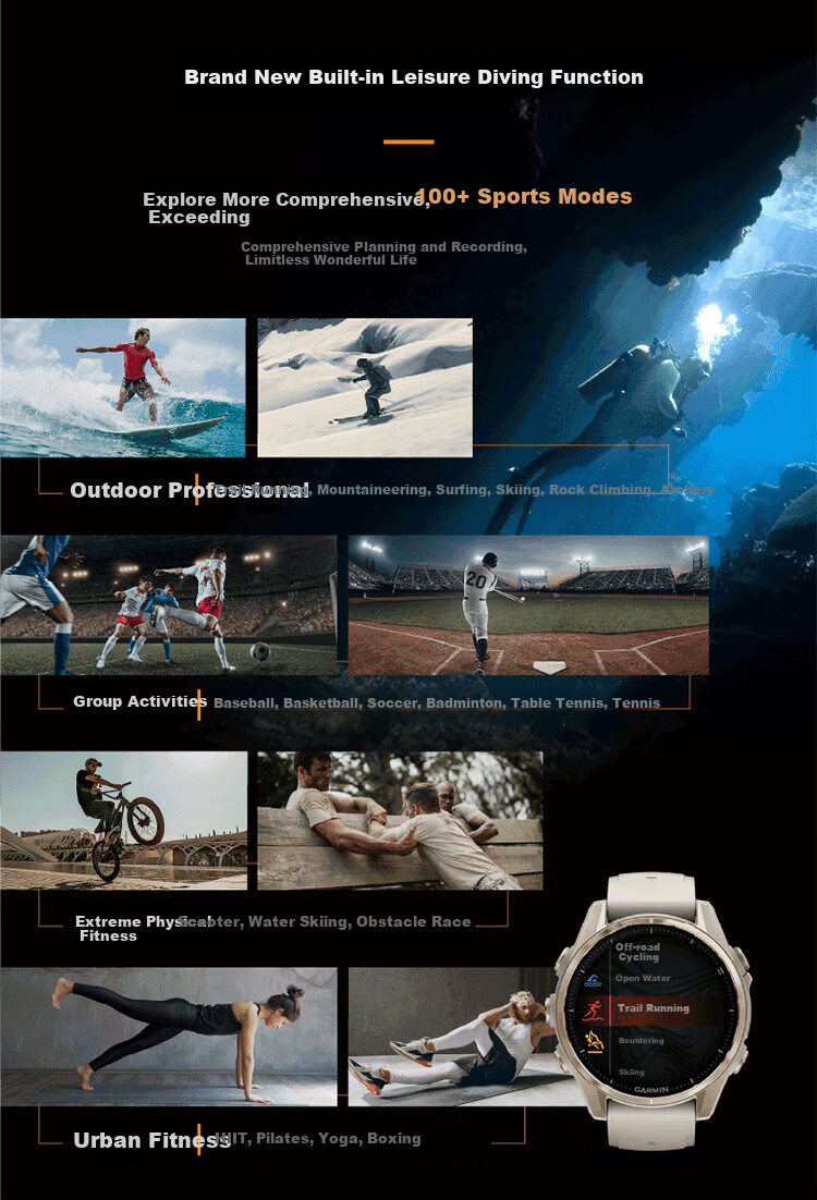 GARMIN Enduro3 Sapphire Mirror ECG Heart Rate Running Swimming Outdoor Sports Watch 12