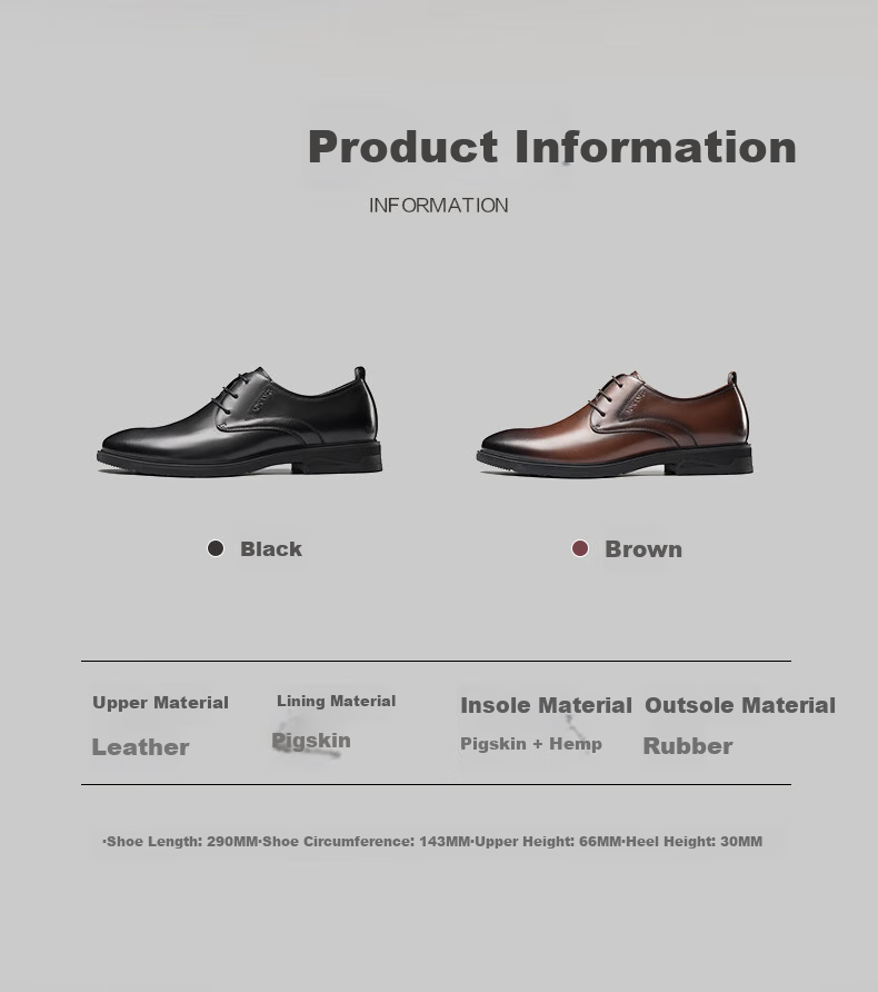 Aokang Official Men's Shoes, Men's Formal Leather Shoes, Round Toe Lace-Up Business Shoes for Men, Black, Size 38 2