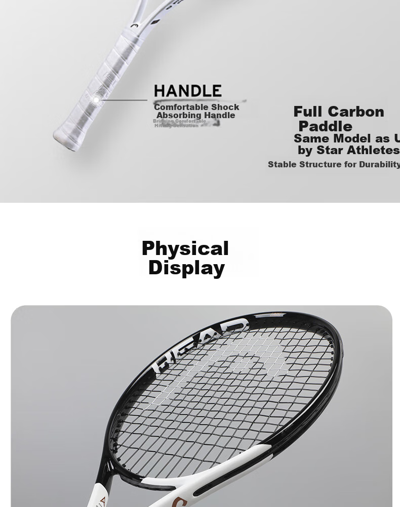 HEAD Full Carbon Tennis Racket Youth Beginner Full Carbon Tennis Racket 3