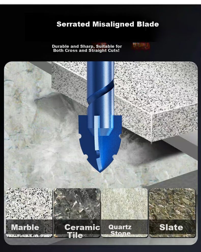 Yanran Upgraded Focused Drill Bit for Ceramic Tiles And Marble Boards, Specialized Hole Drilling with Hexagonal Shank [6mm], 5 Pieces 6