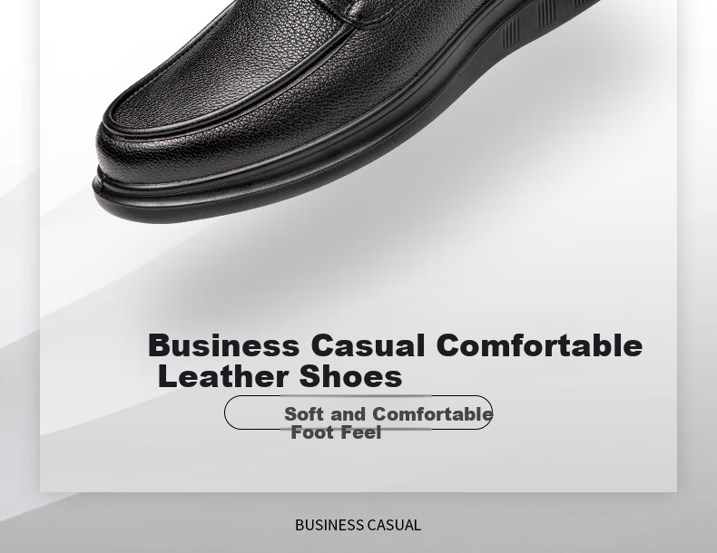 Aokang Business Casual Leather Shoes, Sheepskin Soft Sole Comfortable Lace-Up Work Shoes, Black Size 44 2
