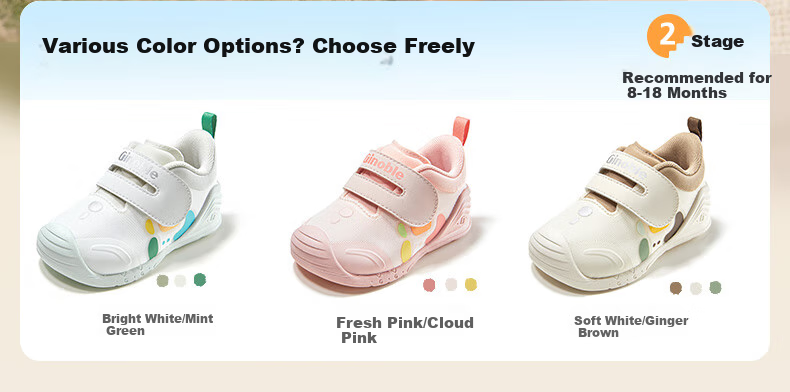 Ginoble Ginoble Children's Pre-Walking Shoes, Autumn 2025 Infant Functional Shoes, Boys And Girls Baby Footwear, GB2457 Bright White 4