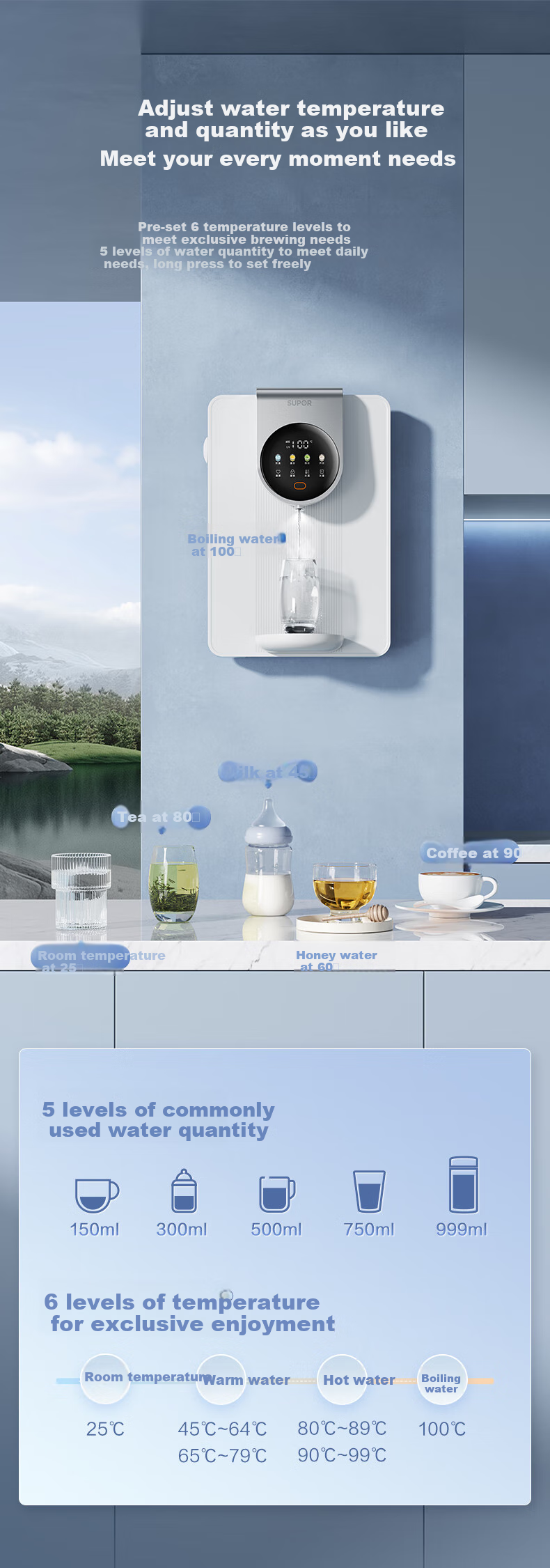 SUPOR Pipeline Machine, Home Wall-Mounted Mineral Water Instant Hot Water Dispenser, Sideboard Direct Drinking Machine, Upgraded Strontium-Enriched Mineralization with UV Purification And Antibacterial UG01-K 5