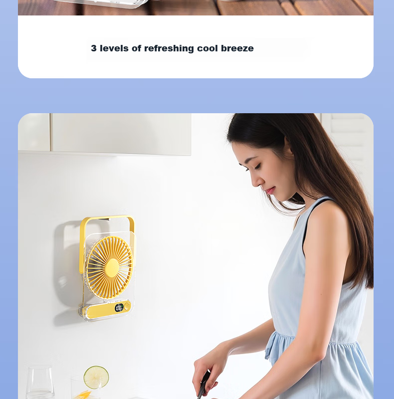 KPD KEEP PURSUING DREAMS Desktop Fan, 6-Inch USB Mini Fan, Cool And Refreshing Electric Fan, Student Dormitory Office Portable Electric Fan, Z501/H8 Transparent White 25