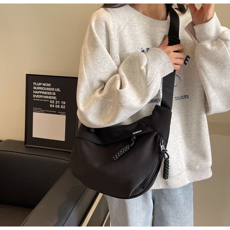 Huili Crossbody Bag for Women, Large Capacity, Korean-Style Simple Ins Trendy Versatile Casual Commuter Dumpling Bag Shoulder Bag 10