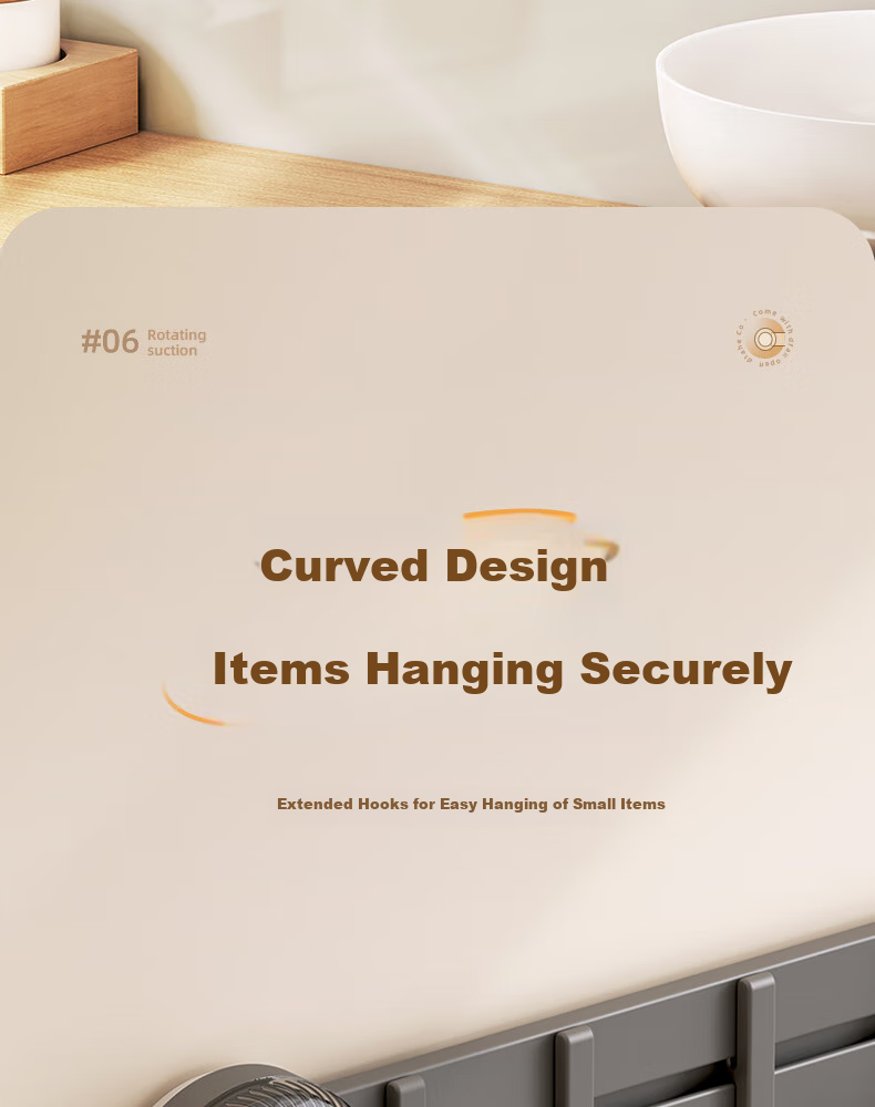 Ecoco Suction Cup Hooks No Drilling Required One Row Kitchen Hanging Rack for Utensils, Pots, Spatulas, And Spoons Storage Organizer E25080 White 15
