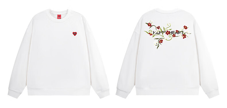 Chaersitaoxin American Floral Print Sweatshirt for Men, Spring And Autumn Round Neck Loose Casual Long Sleeve Couple's Wear, Black, Size M 11