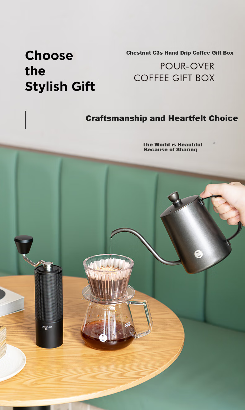 Timemore C3S Pour-Over Coffee Maker Set with Hand Grinder B75 And Filter Cup, Gift Box for Coffee Lovers, Ideal Present 1
