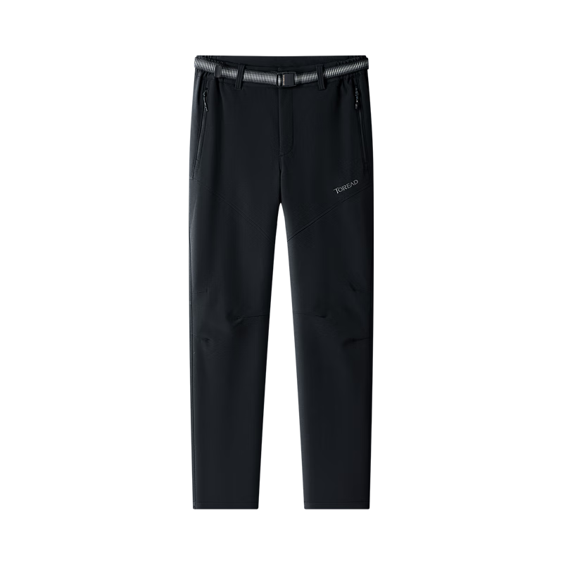 TOREAD Men's Soft Shell Pants, Autumn And Winter Outdoor Windproof Water-Repellent Fleece-Lined Thick Warm Cross-Country Trousers TAMMCN91860