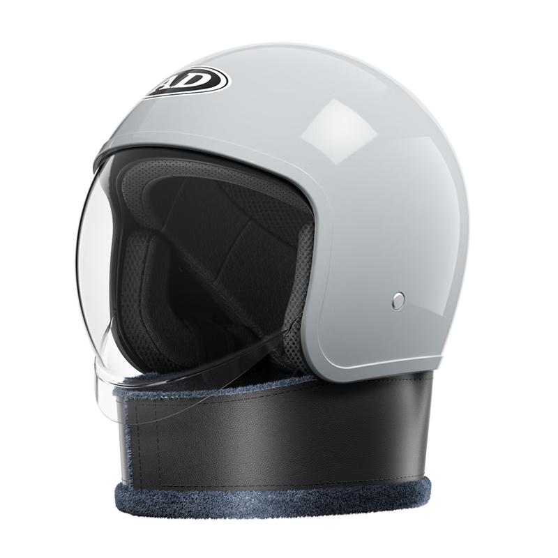 AD Electric Bike Helmet 3C Certified Class A Unisex Four-Season Electric Scooter Safety Helmet Winter Half Helmet Summer Retractable Visor Motorcycle Retro Helmet FG05 Gray Neck Warmer