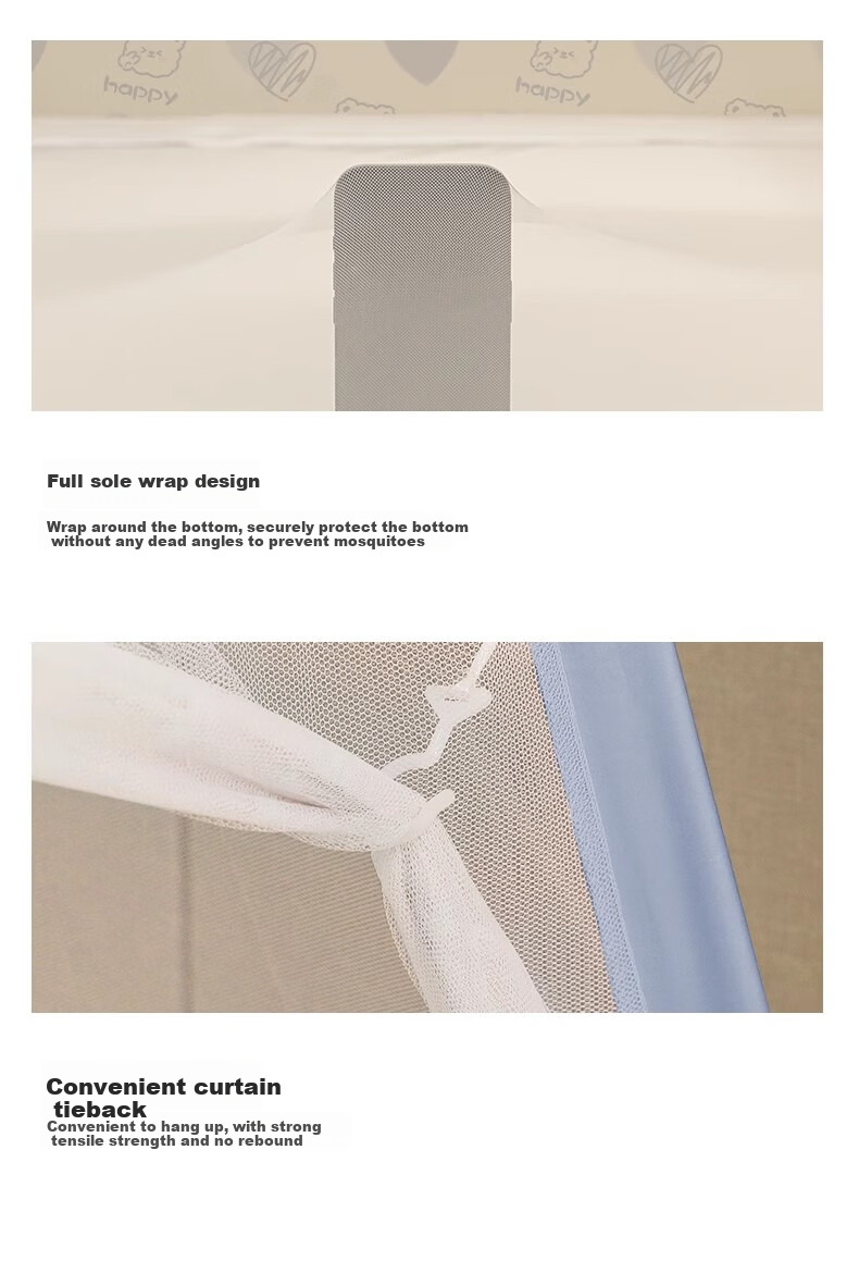 XI HAN Class A Household Mongolian Yurt Mosquito Net with Double Doors, 1.5×2 Meter Bed [Full Bottom, No Installation Required Steel Wire Frame] 12