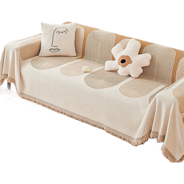 Pierre Cardin Sofa Cover, Full Coverage Sofa Throw, Anti-Scratch And Non-Slip, All-Season Use, Cotton And Linen Sofa Pad Cover, 180*230cm