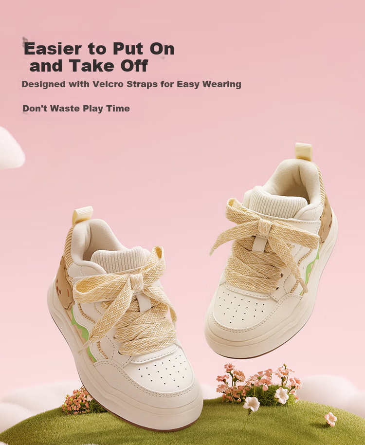 BALABALA Children's Shoes, Girls' Sneakers, Kids' Sports Shoes, White Casual Shoes for Autumn And Winter, Sweet Fleece-Lined 6