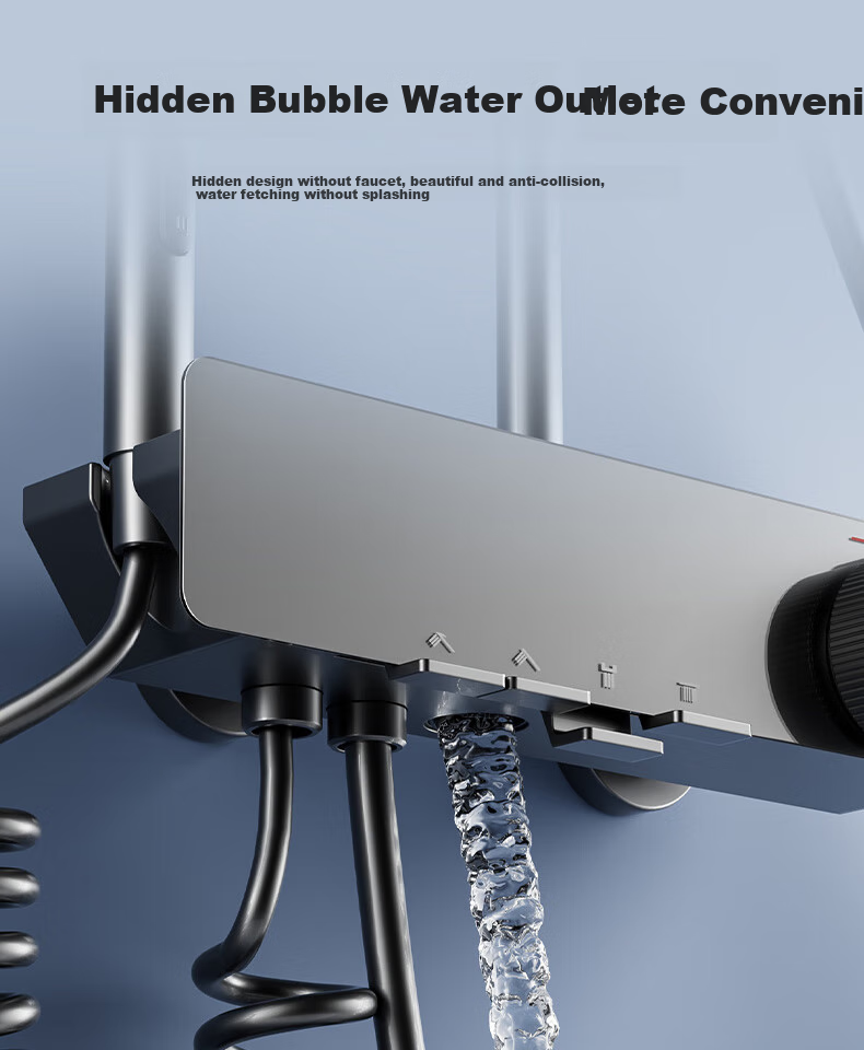 SSWW Bathroom Shower Head, Piano Shower Head Complete Set, Integrated Shower System, Fine Copper Bathroom Shower Sprayer TS9 19