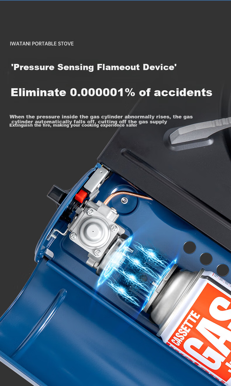 Iwatani Outdoor Portable Cassette Stove, Self-Driving Tour, Butane Stove, Gas Stove, Cookware, ZB-19LS Blue 5