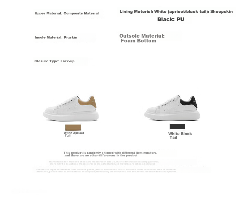 Belle Thick-Soled Cloud White Sneakers, Spring And Summer Women's Casual Shoes, Color-Block Skateboard Shoes Z2U1DCM5, Black Tail Wing - Classic Style, Size 39 9