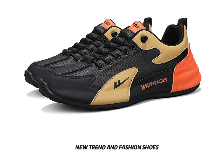 Warrior Men's Summer Casual Slip-On Breathable Sports Sneakers Black/Grey/Khaki Size 39 18