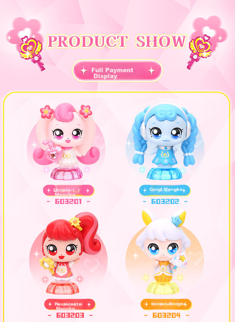 Qimiaomengke Magic Key Heart Cute Flower House Doll, Season 4 Toy Set, Light-Up Scene, Girls' Pretend Play 3