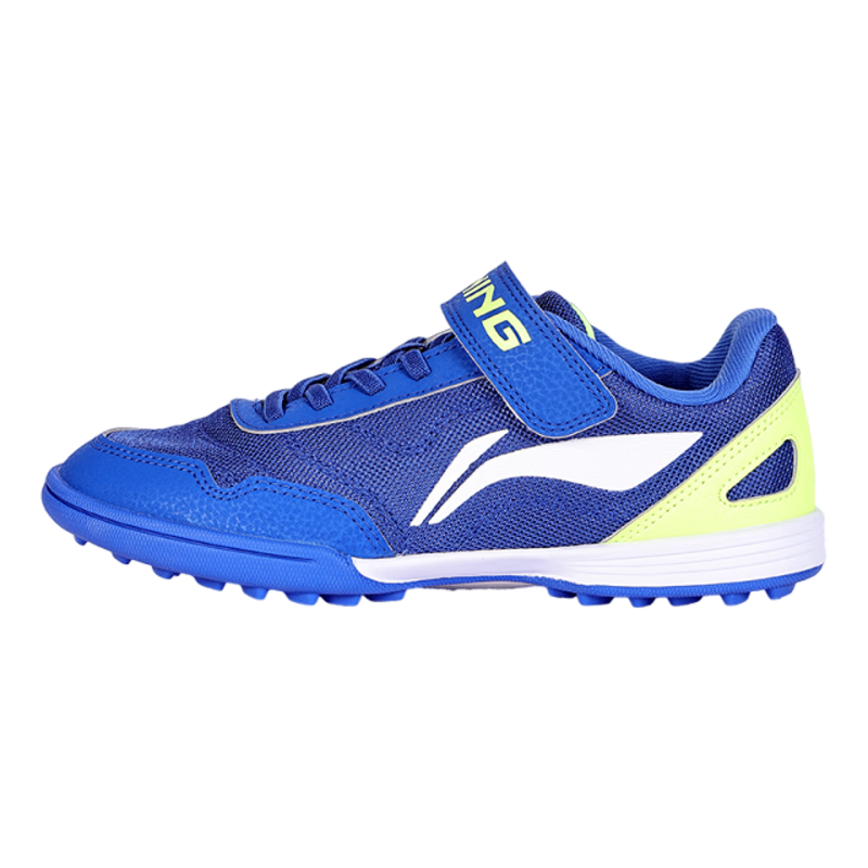 Li-Ning Kids Soccer Shoes TF Turf Studs for Elementary Students 6-12 Years Old, Breathable Mesh, Magic Tape, No Laces, Professional Football Shoes Size 39