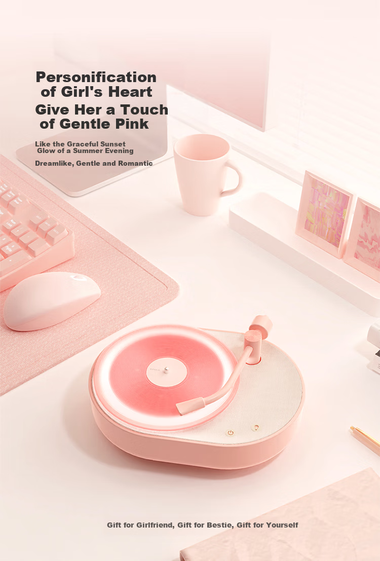 EZVALO Aromatherapy Bluetooth Speaker, Mood Light, Creative Retro Vinyl Record Player, Portable Speaker, Bedside Night Light, Practical Birthday Gift for Men And Wome 2