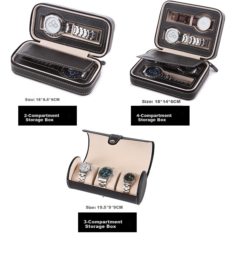 DUOJINJIANG Handmade Leather Rolex Watch Winder with 4 Watch Slots, Portable Travel Case, Collectible Box 16