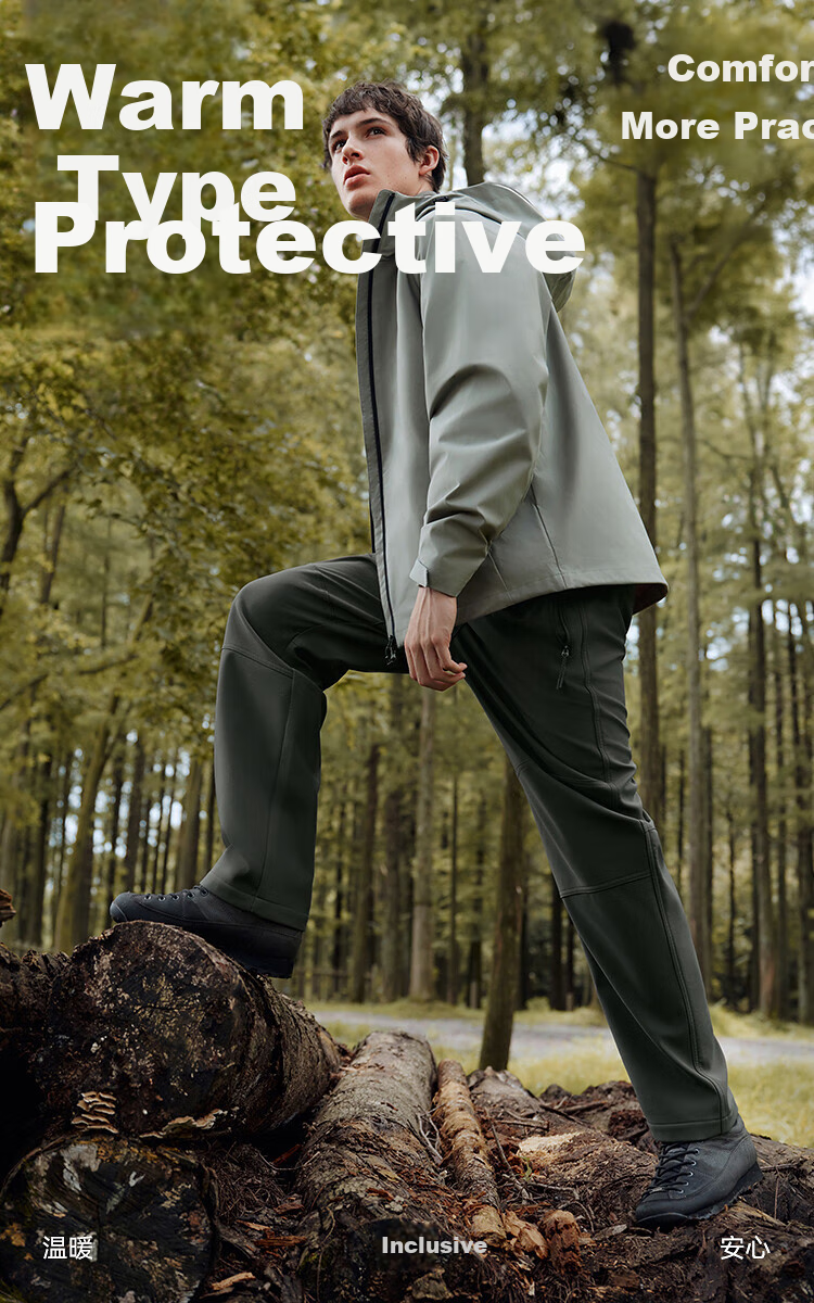 Semir Casual Pants for Men, Fleece-Lined Triple-Protection Outdoor Trousers, Winter Straight-Leg Pants with Elastic Waist, Versatile Style 109725127102 2