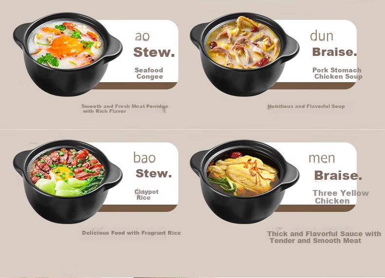 Quanpinwu Ceramic Casserole Stew Pot, Gas Stove Compatible, Large Capacity, for Home Use, Cooking Porridge, Soup Pot, Traditional Chinese Stew Pot 5