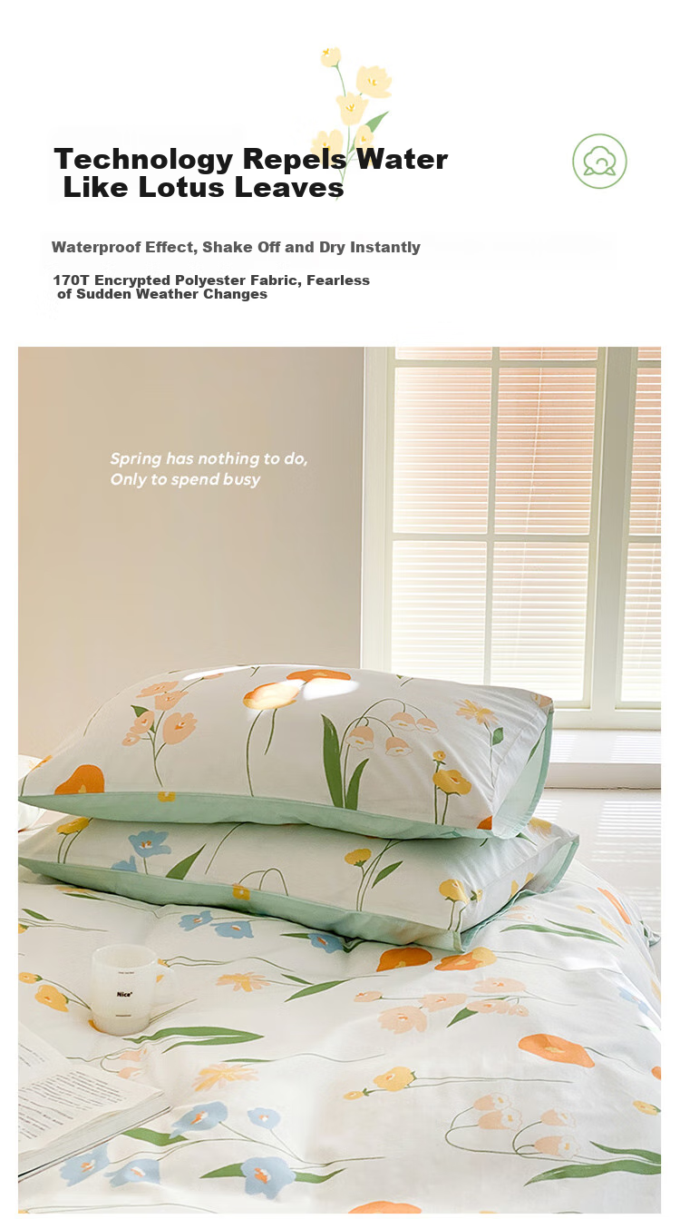 Dohia Home Textiles Pure Cotton Bedding Set, All-Cotton Double Bed Linen Duvet Cover And Sheet Set for 1.8m Bed, 229*230cm 8