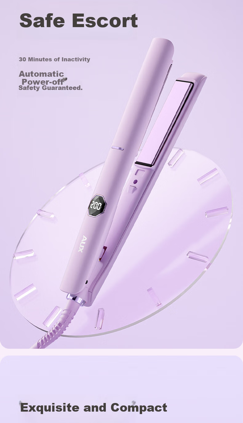 AUX Straight And Curled Hair Iron with Negative Ion, Hair-Friendly, Anti-Scalding, Dual-Use for Straight And Curly Hair, Five Temperature Settings, Bangs Clip, High Crown Volumizing Tool, Curling Iron, 520 Gift 17