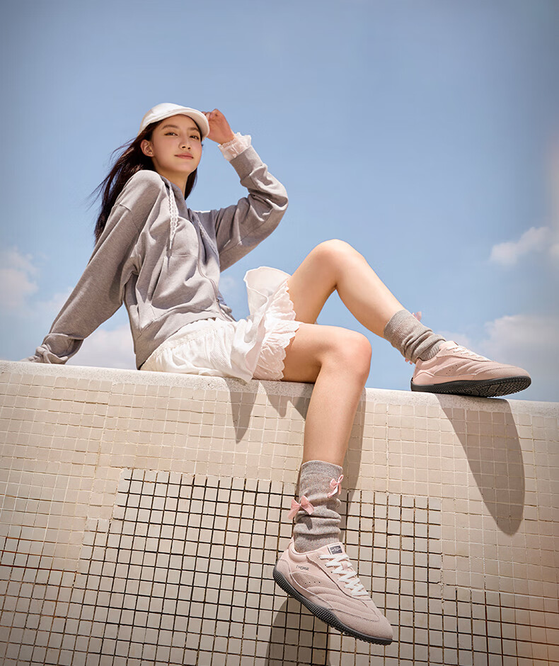 361° Sports Flat Shoes 2 Spring Summer Miu Series Women's Thin Sole T-Strap Derby Casual Sneakers 682626710F-5 9