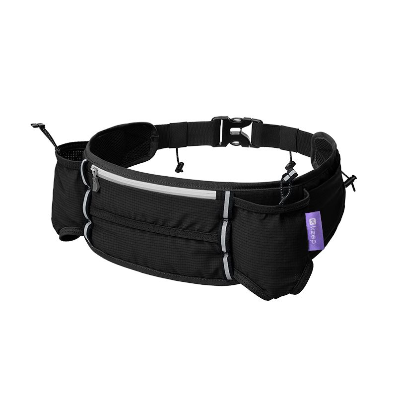 Keep Sports Multi-Compartment Waist Bag Multifunctional Lightweight Running Phone Pouch Outdoor Fitness Small Bag Classic Black