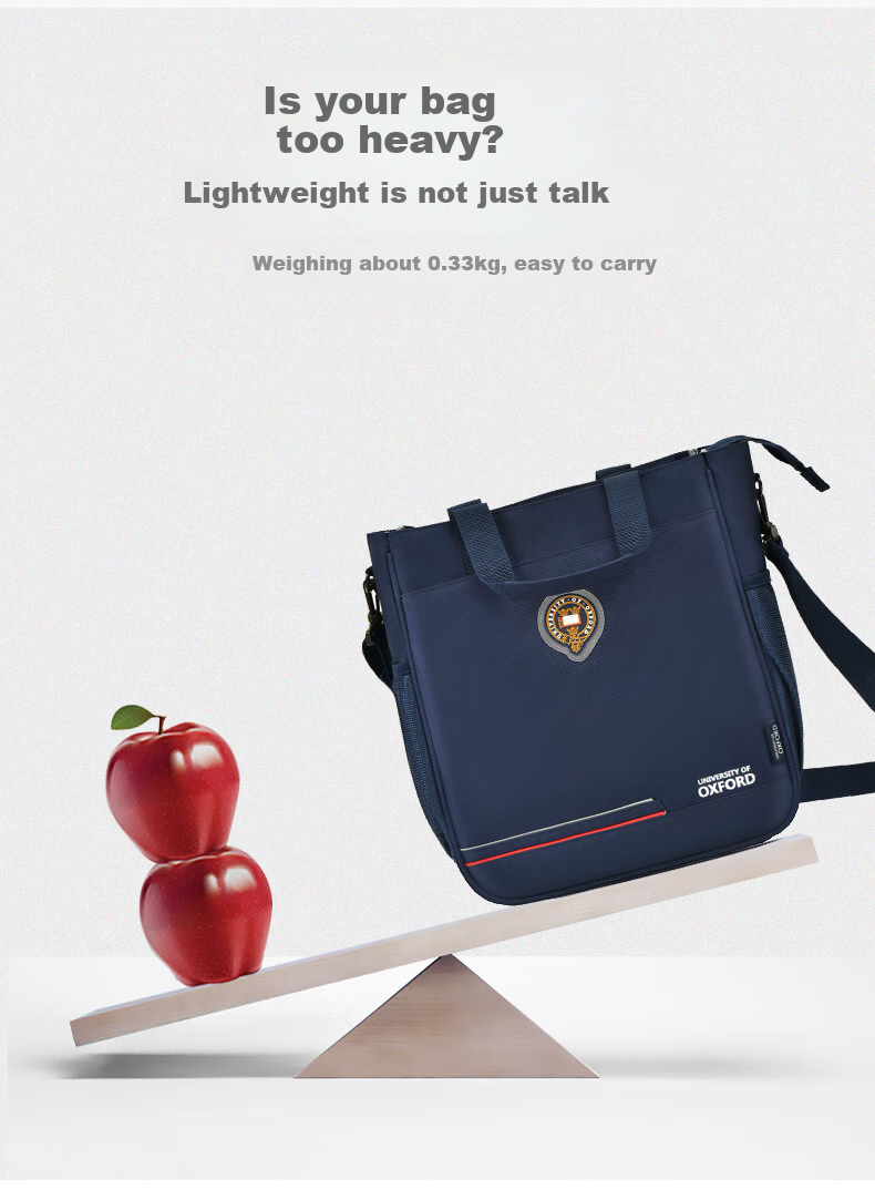 UNIVERSITY OF OXFORD Tutoring Bag Elementary School Student Handbag Middle And High School Student After-School Art Bag Boys And Girls Casual Crossbody Bag X1093 Black 16