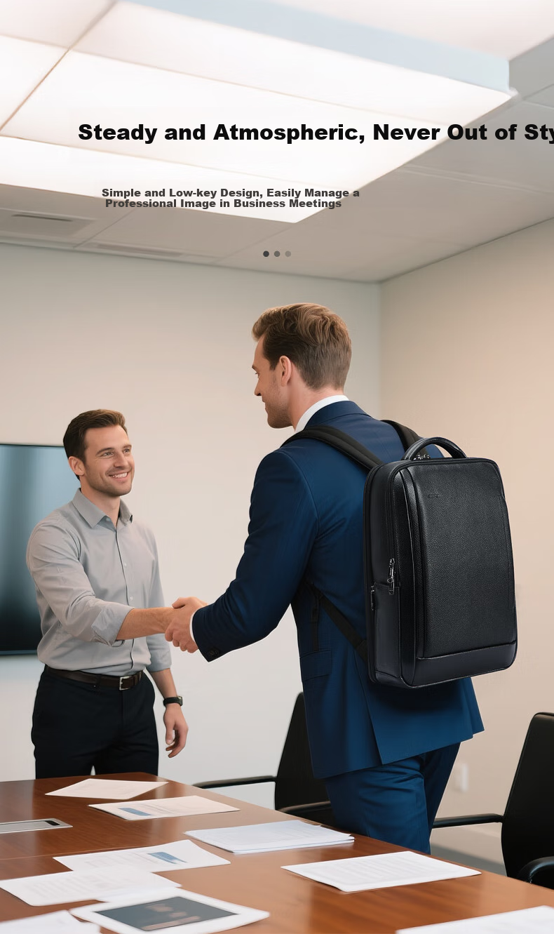 Bopai Leather Business Backpack for Men, 16-Inch Laptop Bag, Travel Schoolbag, Father's Day Gift 5