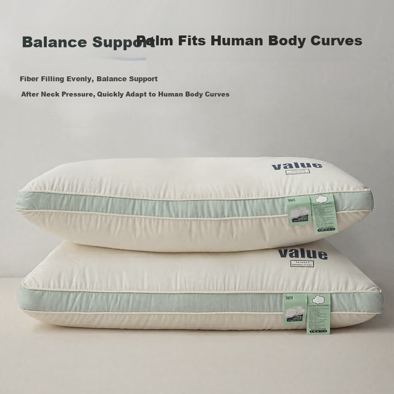 J.Sir High Pillow, Deep Sleep Pillow Core, High Pillow That Doesn't Sink Or Deform, Hotel And Home Use Cotton Pillow, Neck Support Pillow, Single Pillow 4