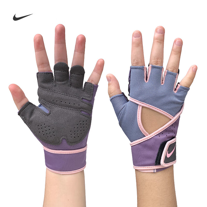Nike Women's Fitness Cycling Gloves Palm Protection Sports Equipment Training Wear-Resistant Non-Slip Weightlifting N0002553483M