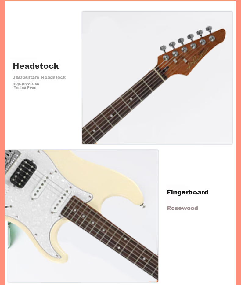 J&DGuitars Electric Guitar JD Baked Maple Neck ST-RM 80 Beginner Starter Guitar Set 4