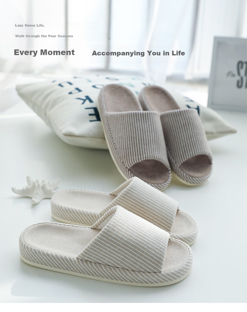 GUOLUOFEI Japanese Cotton And Linen Slippers Spring And Autumn Indoor Wooden Floor Couple's Flax Slippers Men All Seasons Big Red 36-37 1