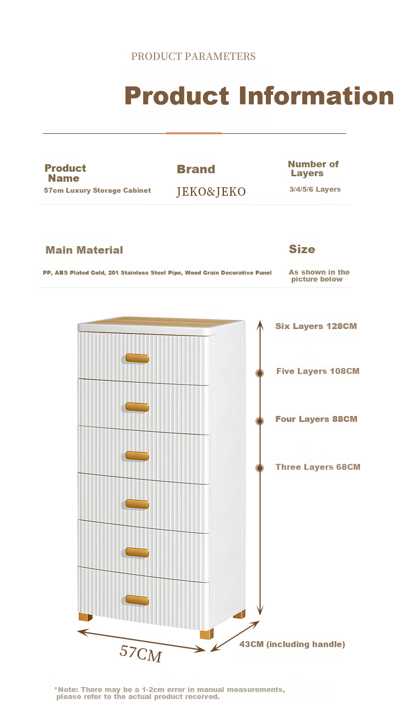 JEKO&JEKO Drawer Storage Cabinet, Bedroom Living Room Storage Cabinet, Wardrobe, Bedside Table, Toy Snack Organizer, Five-Drawer Chest, Four-Tier 10