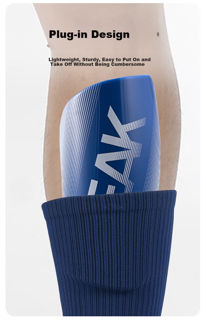 PEAK Soccer Shin Guards with Socks, Professional Adult And Children's Football Training And Match Equipment, Insert-Type Blue Size S 4