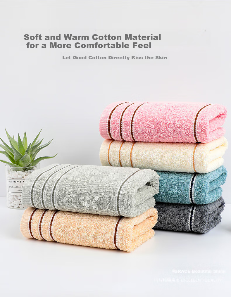 Grace Pure Cotton Men's Towels, Xinjiang Cotton, Thickened And Enlarged, Soft And Absorbent Terry Face Towels, 2-Pack, 34*74cm, Sports 7