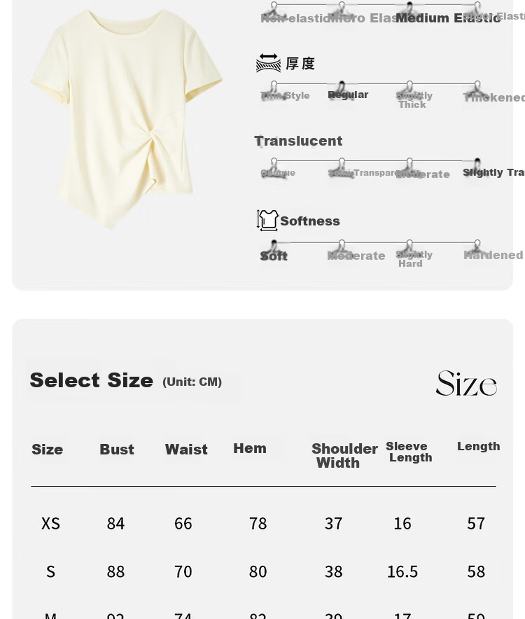 Shangdu Bila Slim Fit Slimming Pure Cotton T-Shirt Women Summer Design Irregular Short Sleeve Elegant Top Black S 8