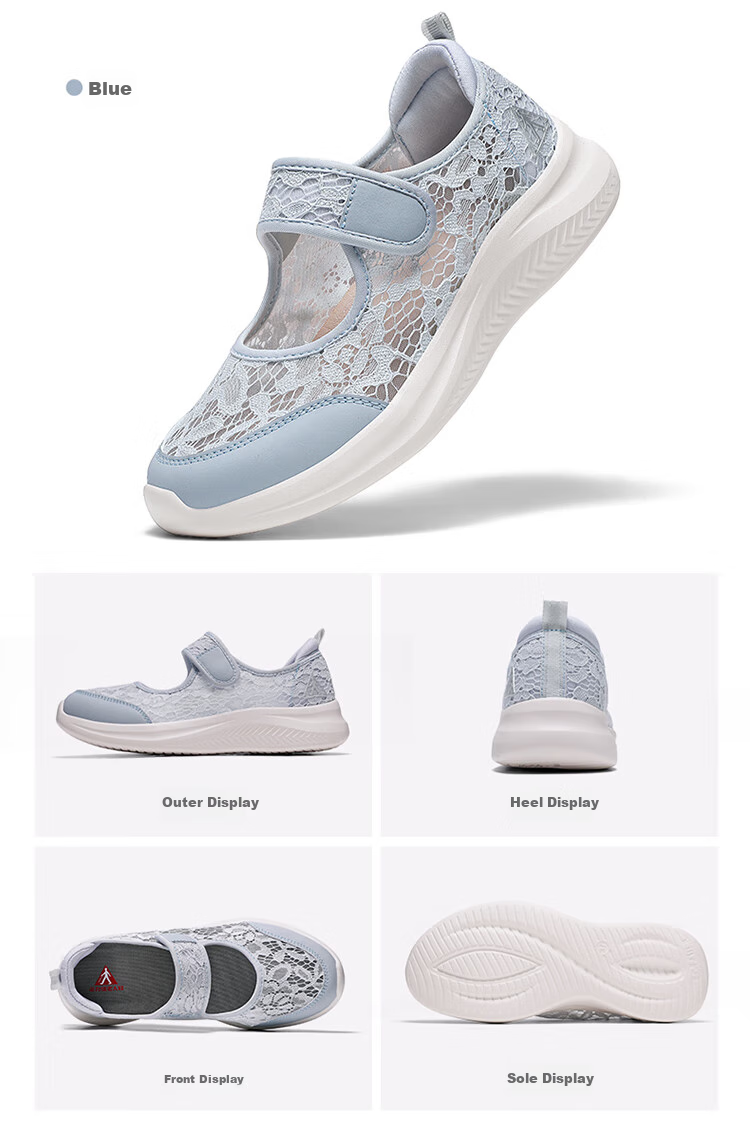 Zulijian Genuine Elderly Shoes, Autumn Lace Breathable Lightweight Casual Women's Shoes, Non-Slip Soft Sole Shoes, Comfortable Slip-On Mom Shoes 5