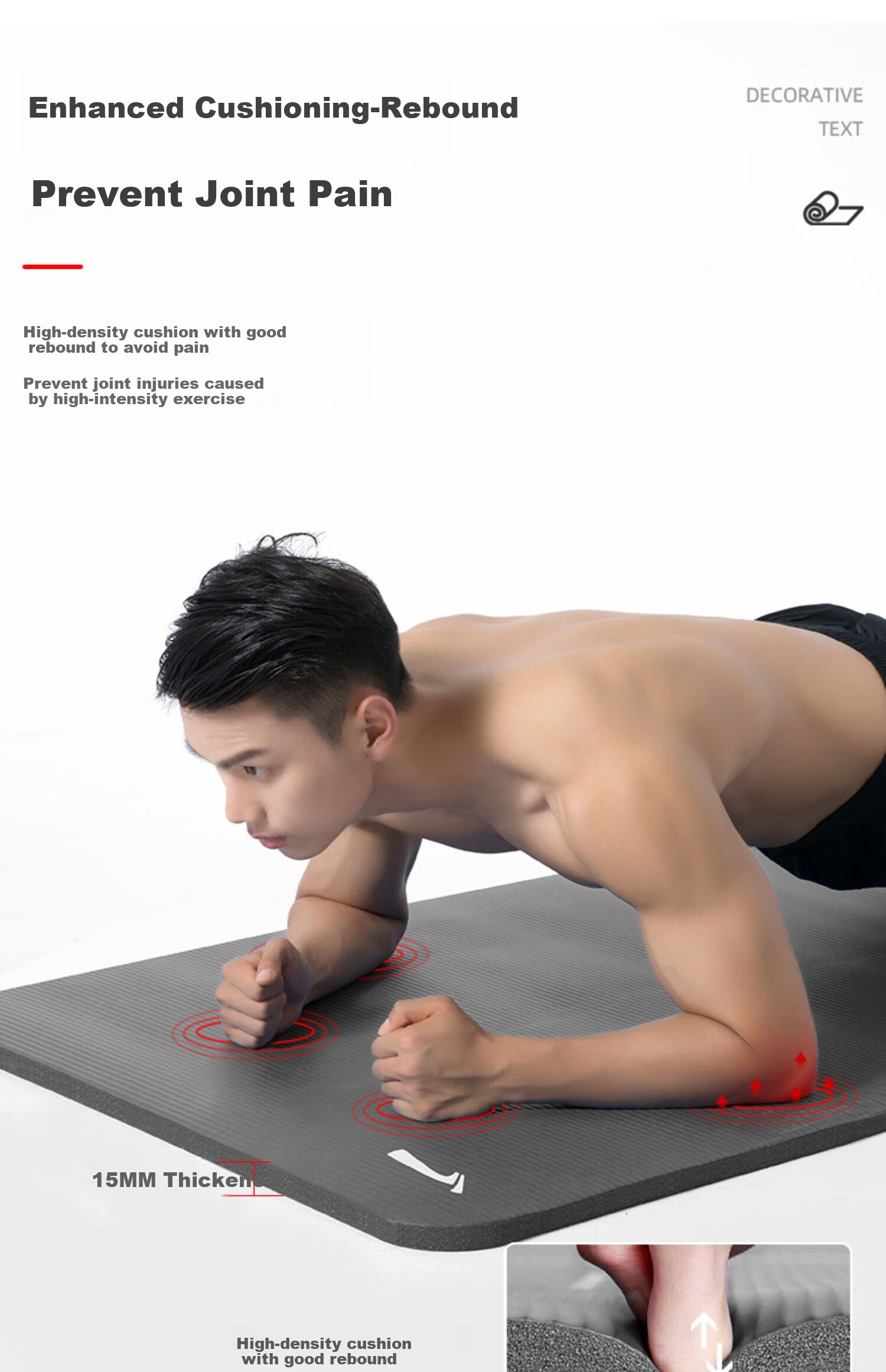 LI-NING Thickened Wide TPE Yoga Mat Unisex Fitness Mat Jump Rope Exercise Soundproof Shockproof Non-Slip Professional Sports Mat 11