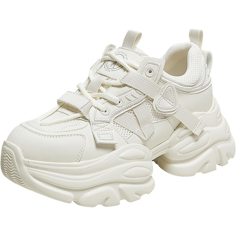 TATA Dad Shoes Mesh Breathable Sports Shoes Casual Height Increasing Sneakers Off-White 37