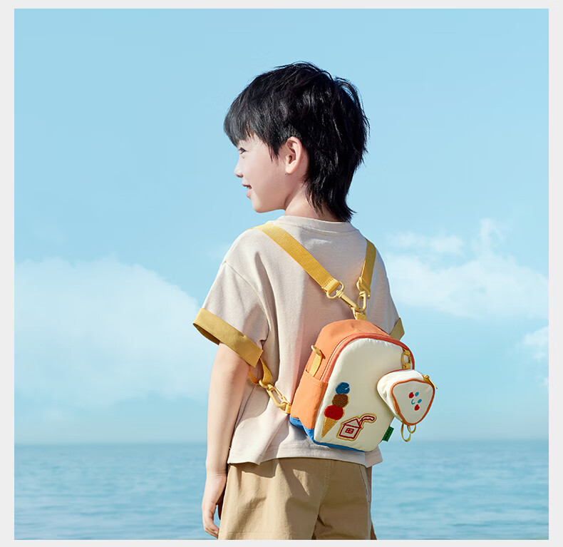 SHUKIKU Toast Double Shoulder Crossbody Bag Children's Dopamine Small Bag Casual Fun Multi-Purpose Parent-Child Bag Taro Toast One Size 19