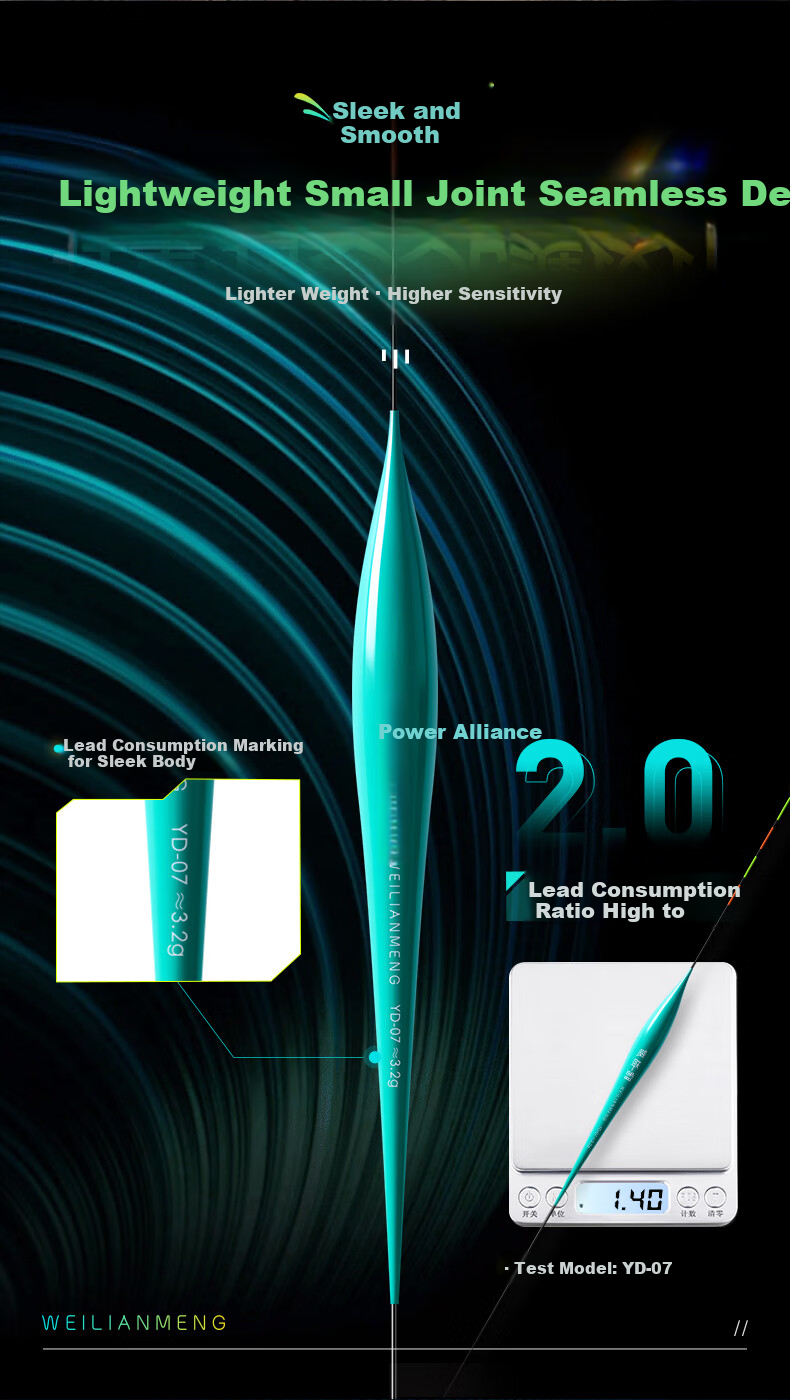 Weilianmeng YD04 Fishing Float, Seamless Electronic Float, Luminous Float, Ultra-Thin Tail, Sensitive Day And Night Dual-Use Float, Fishing Tackle 5