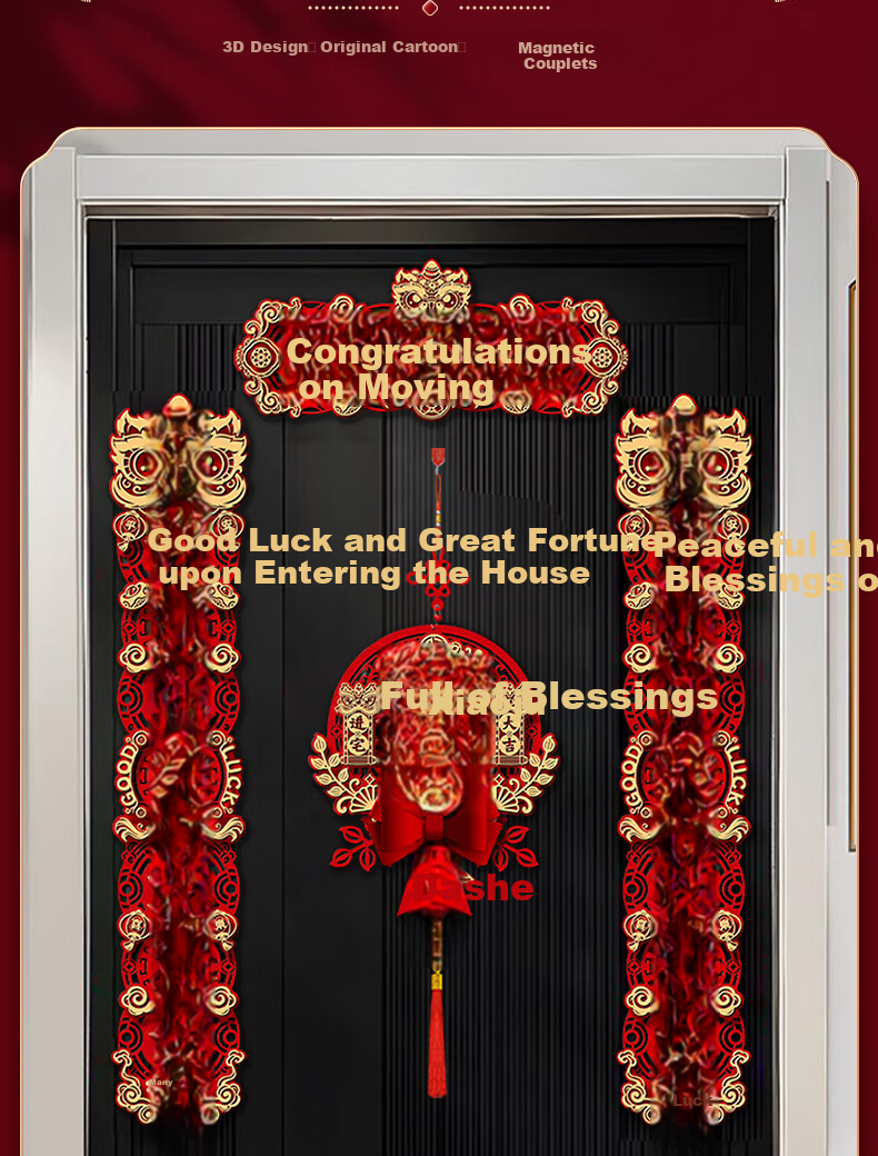 Ounizi Housewarming Ceremony Decoration Set, Essential Items for Moving into A New Home, Complete Decorative Kit Including Chinese Knots And Dressing Up 5